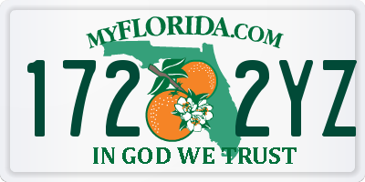 FL license plate 1722YZ