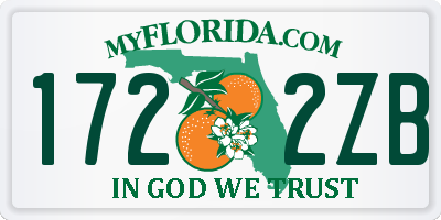 FL license plate 1722ZB