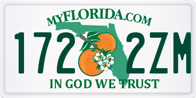 FL license plate 1722ZM