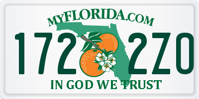 FL license plate 1722ZO