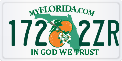 FL license plate 1722ZR