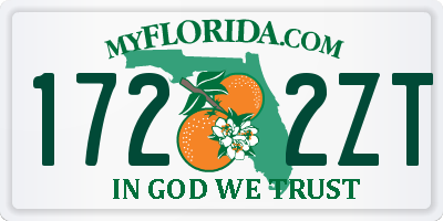 FL license plate 1722ZT
