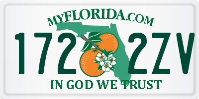 FL license plate 1722ZV
