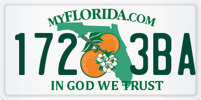 FL license plate 1723BA