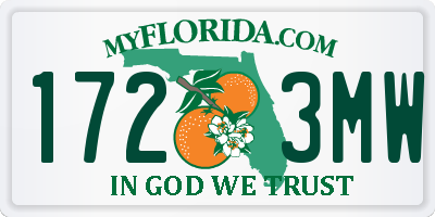 FL license plate 1723MW