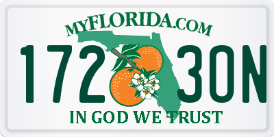 FL license plate 1723ON