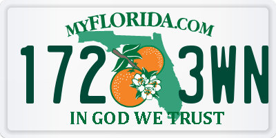 FL license plate 1723WN