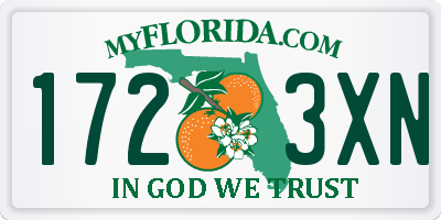 FL license plate 1723XN