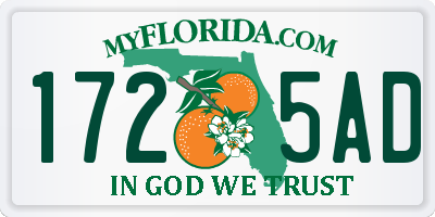 FL license plate 1725AD