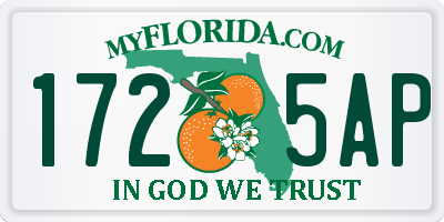 FL license plate 1725AP