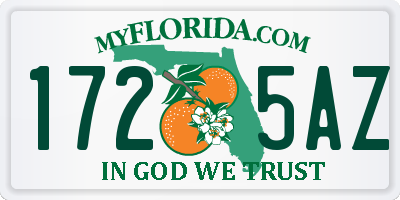 FL license plate 1725AZ