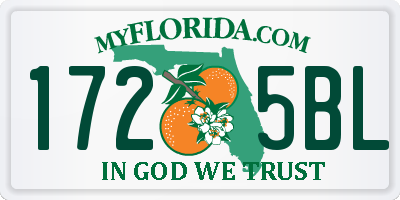 FL license plate 1725BL
