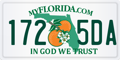 FL license plate 1725DA