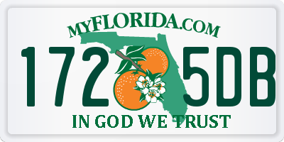 FL license plate 1725DB