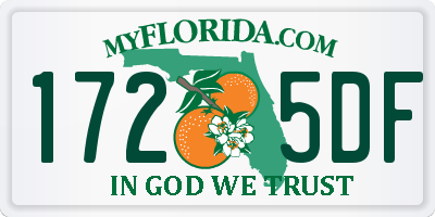 FL license plate 1725DF
