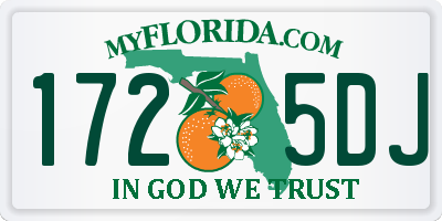 FL license plate 1725DJ