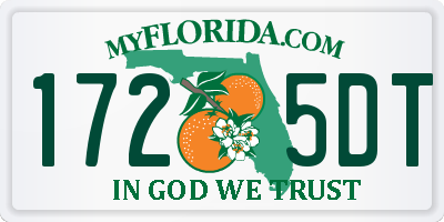 FL license plate 1725DT