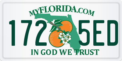 FL license plate 1725ED