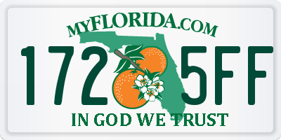 FL license plate 1725FF