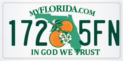 FL license plate 1725FN