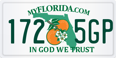 FL license plate 1725GP