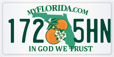FL license plate 1725HN