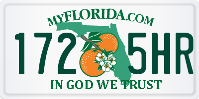 FL license plate 1725HR