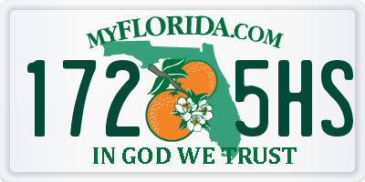 FL license plate 1725HS