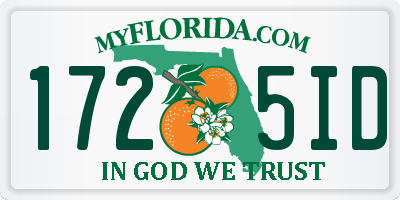 FL license plate 1725ID