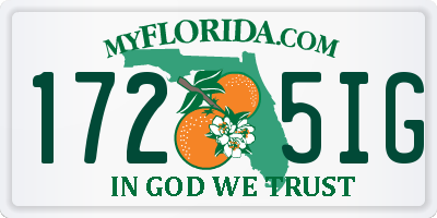 FL license plate 1725IG