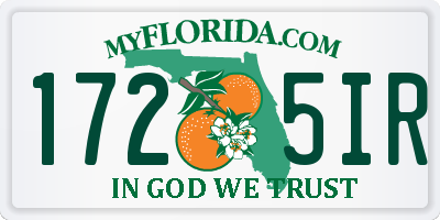 FL license plate 1725IR