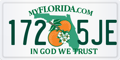 FL license plate 1725JE