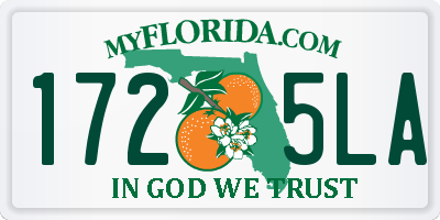 FL license plate 1725LA