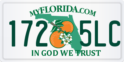 FL license plate 1725LC