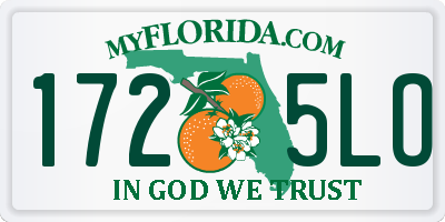 FL license plate 1725LO