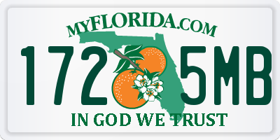 FL license plate 1725MB