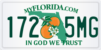 FL license plate 1725MG