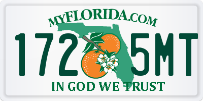 FL license plate 1725MT