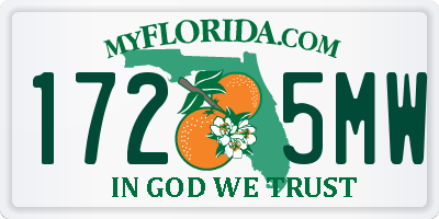 FL license plate 1725MW