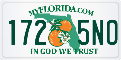 FL license plate 1725NO