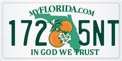 FL license plate 1725NT