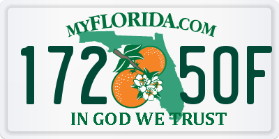 FL license plate 1725OF