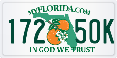 FL license plate 1725OK