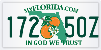 FL license plate 1725OZ