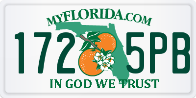 FL license plate 1725PB