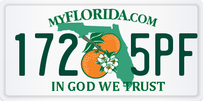 FL license plate 1725PF