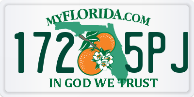 FL license plate 1725PJ