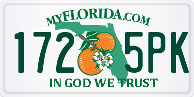 FL license plate 1725PK