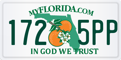 FL license plate 1725PP