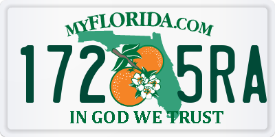 FL license plate 1725RA